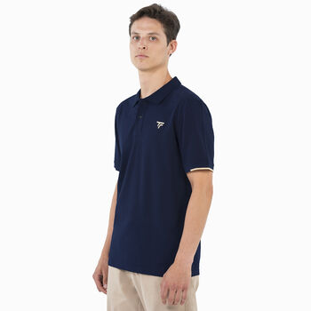 POLO PIQUE COL RIB MARINE